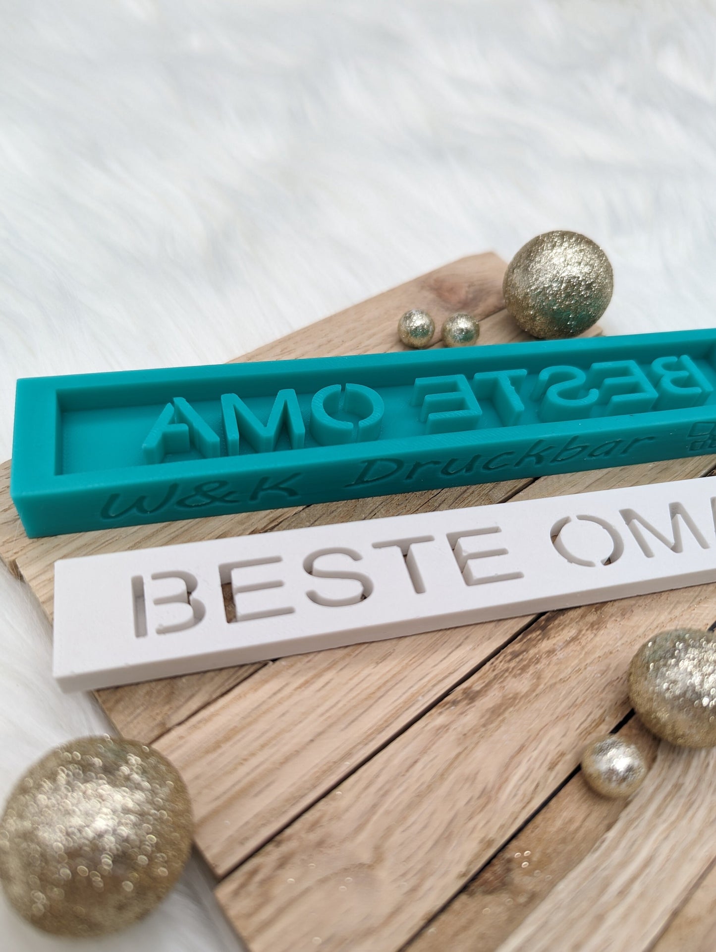 Klötzchen Gießform / BESTE OMA / Silikonform für Klötzchen / 160x22x8 mm / Silikon Klötzchen Gießform /Gießform Klötzchen