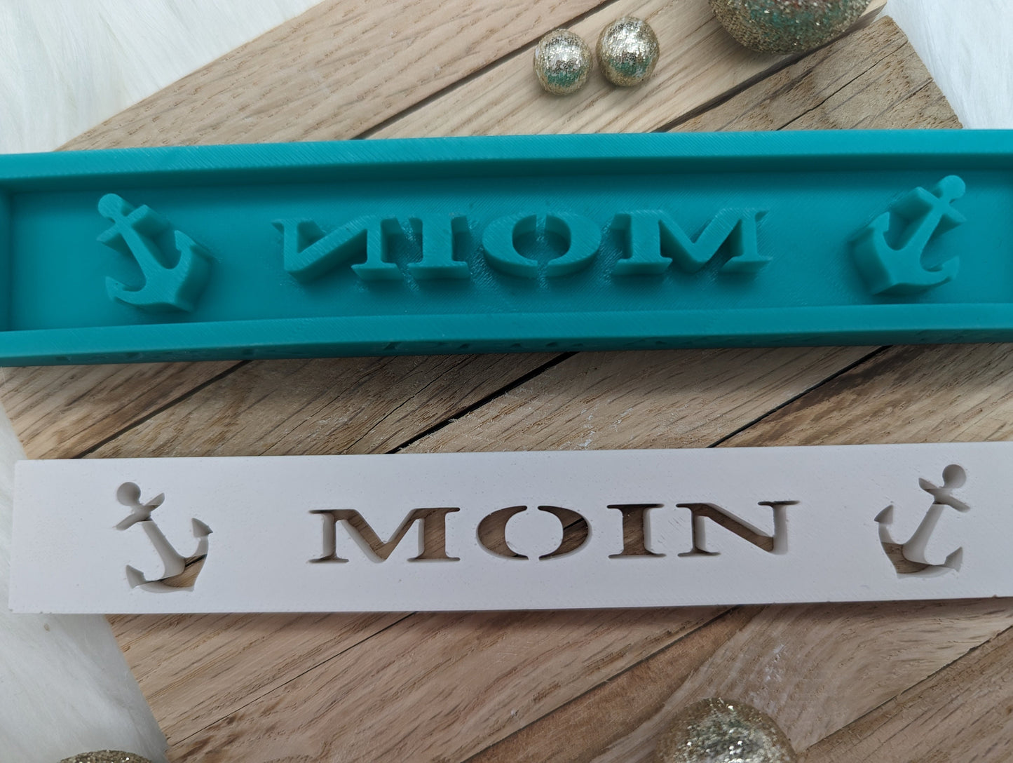 Klötzchen Gießform / Anker MOIN / Silikonform für Klötzchen /160x22x8 mm / Silikon Klötzchen Gießform /Gießform Klötzchen
