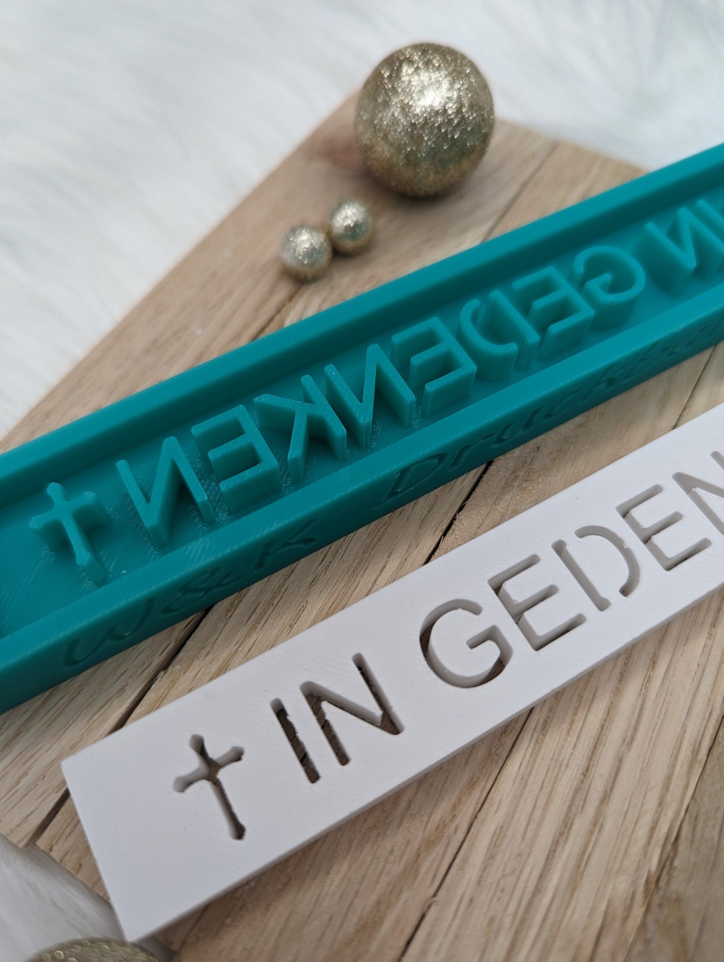 Klötzchen Gießform / IN GEDENKEN / Silikonform für Klötzchen / 160x22x8 mm / Silikon Klötzchen Gießform /Gießform Klötzchen