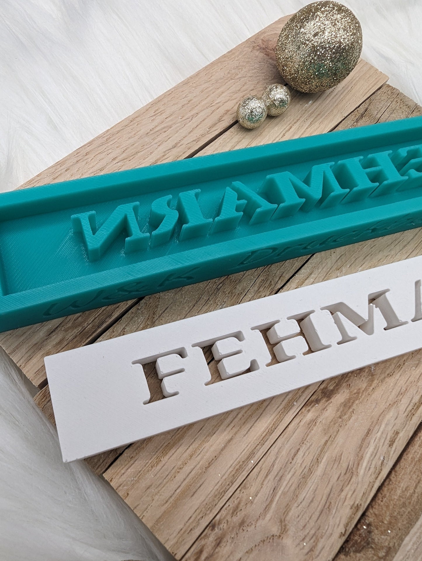 Klötzchen Gießform / FEHMARN / Silikonform für Klötzchen / 160x22x8 mm / Silikon Klötzchen Gießform /Gießform Klötzchen