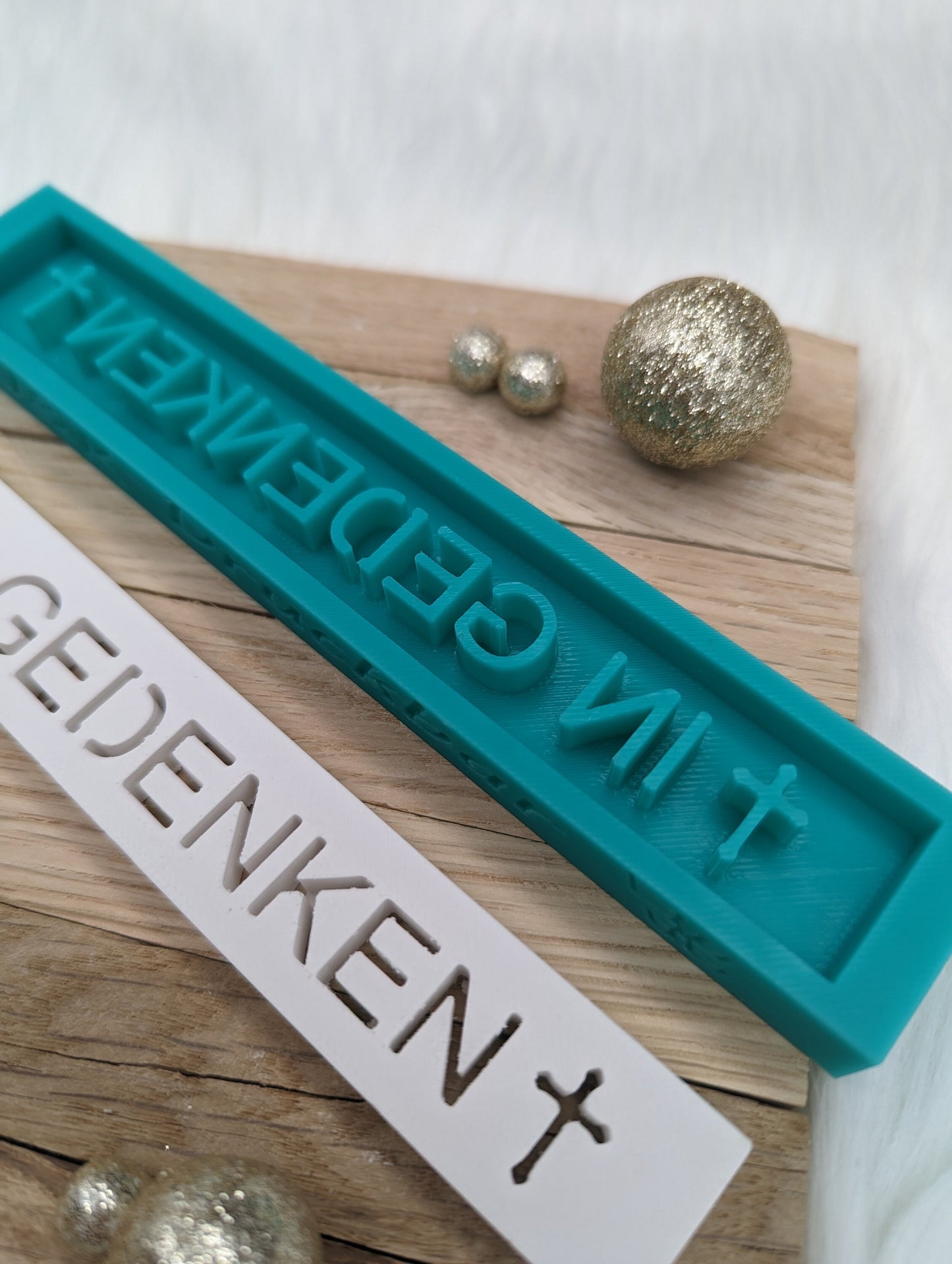 Klötzchen Gießform / IN GEDENKEN / Silikonform für Klötzchen / 160x22x8 mm / Silikon Klötzchen Gießform /Gießform Klötzchen