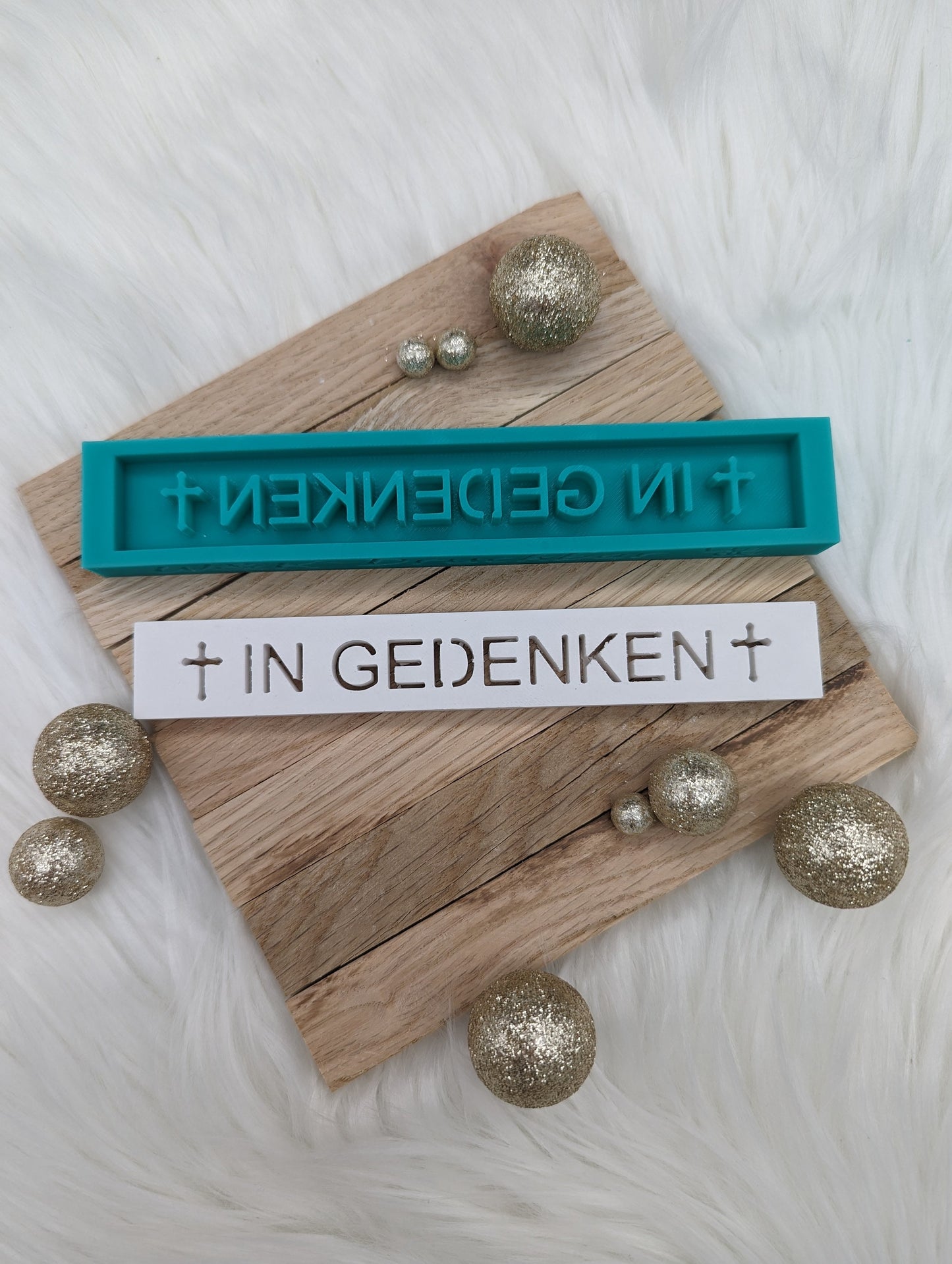 Klötzchen Gießform / IN GEDENKEN / Silikonform für Klötzchen / 160x22x8 mm / Silikon Klötzchen Gießform /Gießform Klötzchen
