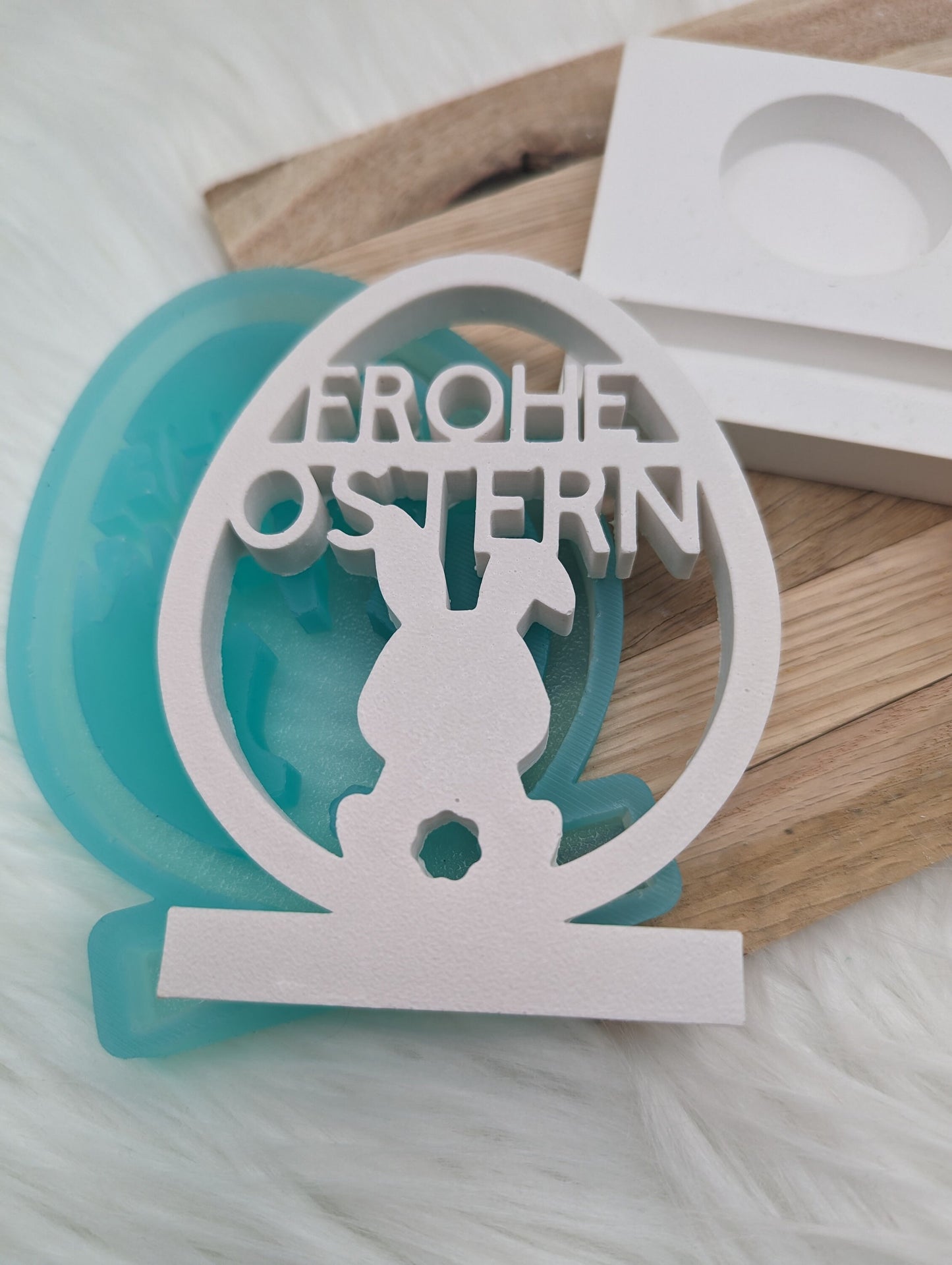 Silikonform Osterei Frohe Ostern V2 für Einschieber / Osterei / Teelichthalter / Einschieber / Raysin / Silikonform