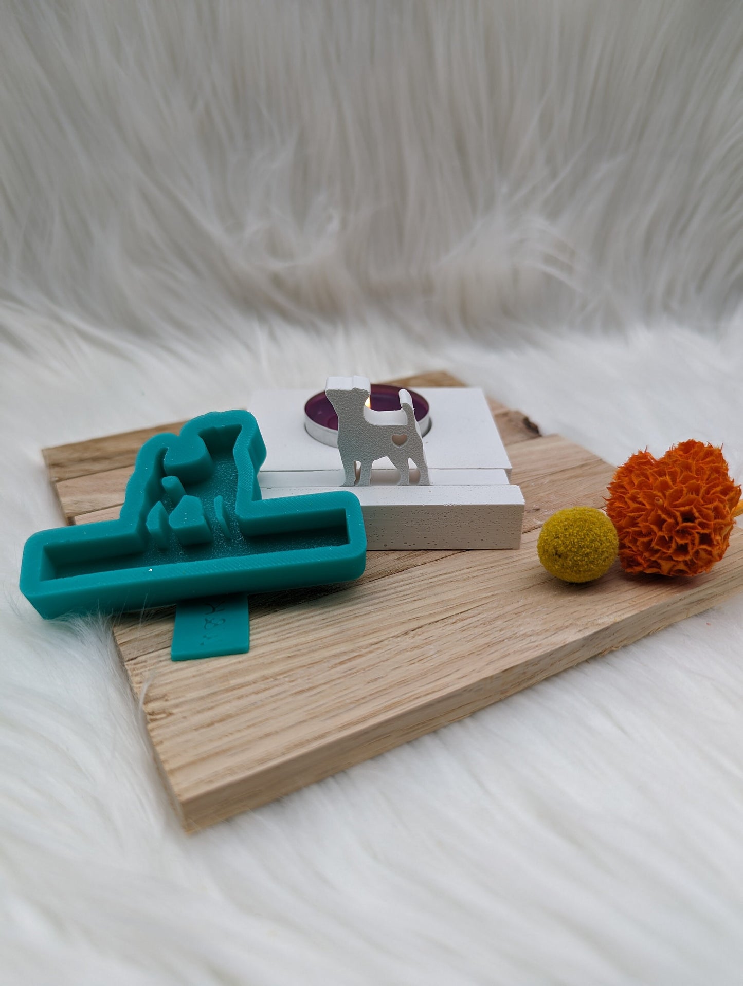 Silikonform Set Hund und Katze für Einschieber / Hund / Katze / Bodenplatte Lichthaus / Teelichthalter / Einschieber / Silikonform