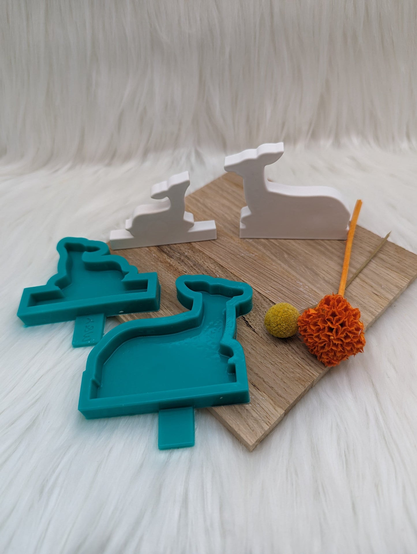 Silikonform Rehe für Einschieber / Reh / Set / Teelichthalter / Einschieber / Raysin / Silikonform