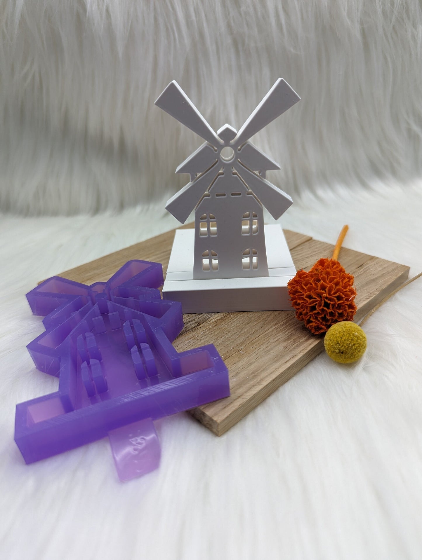 Silikonform Windmühle für Einschieber / Mühle / Teelichthalter / Einschieber / Raysin / Silikonform