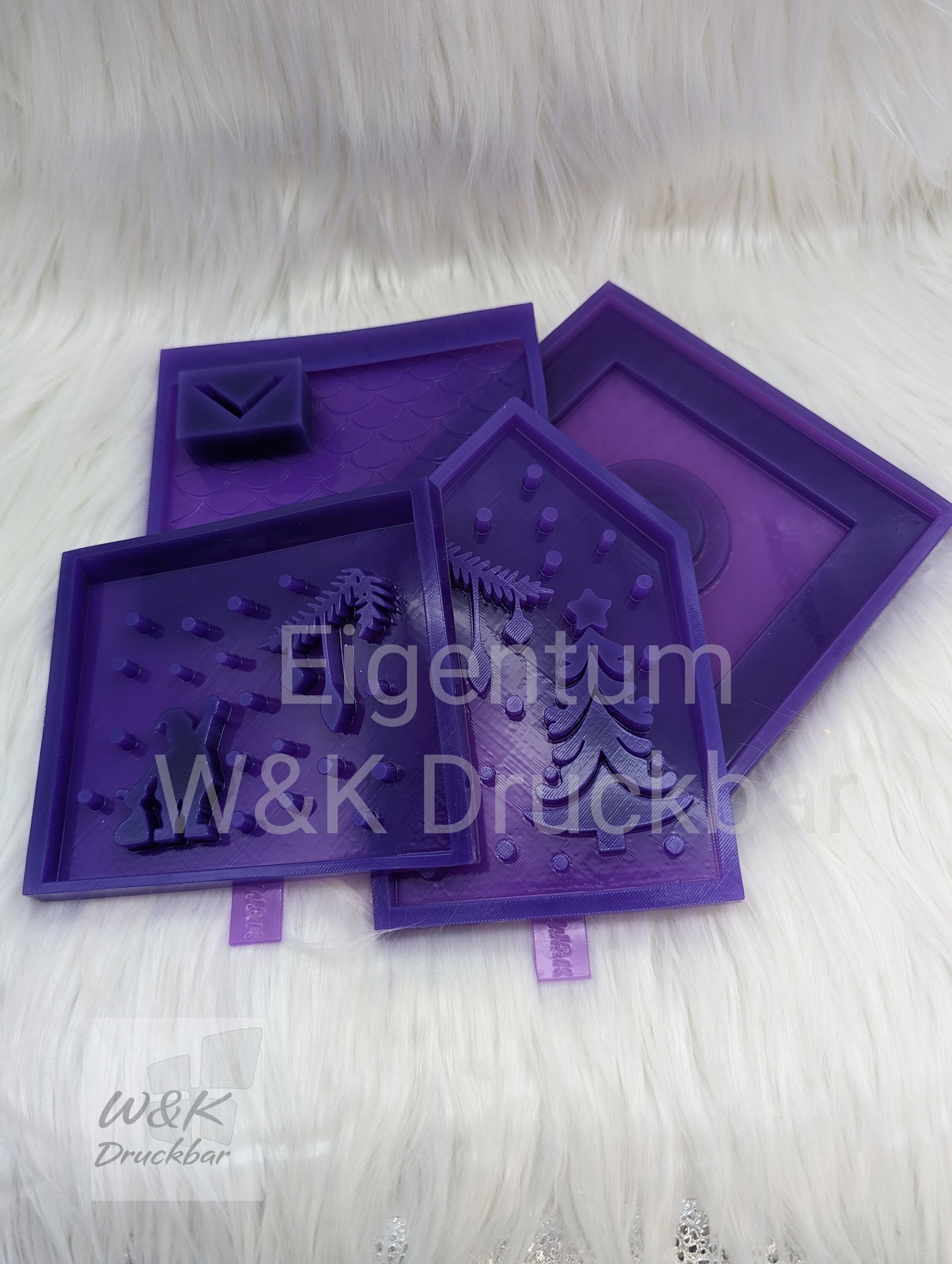 Silikonform für Lichthäuschen / Weihnachten / Weihnachtsbaum und Weihnachtsmann / Lichthaus / Lichthaus mit Dach / Raysin / Silikonform