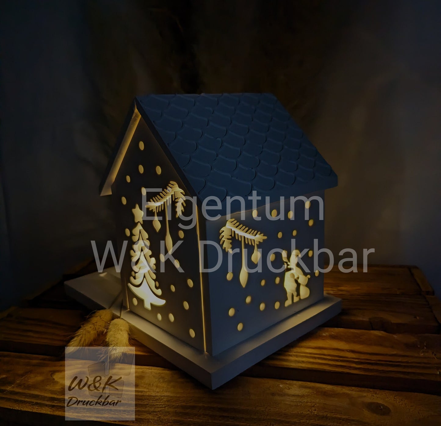 Silikonform für Lichthäuschen / Weihnachten / Weihnachtsbaum und Weihnachtsmann / Lichthaus / Lichthaus mit Dach / Raysin / Silikonform