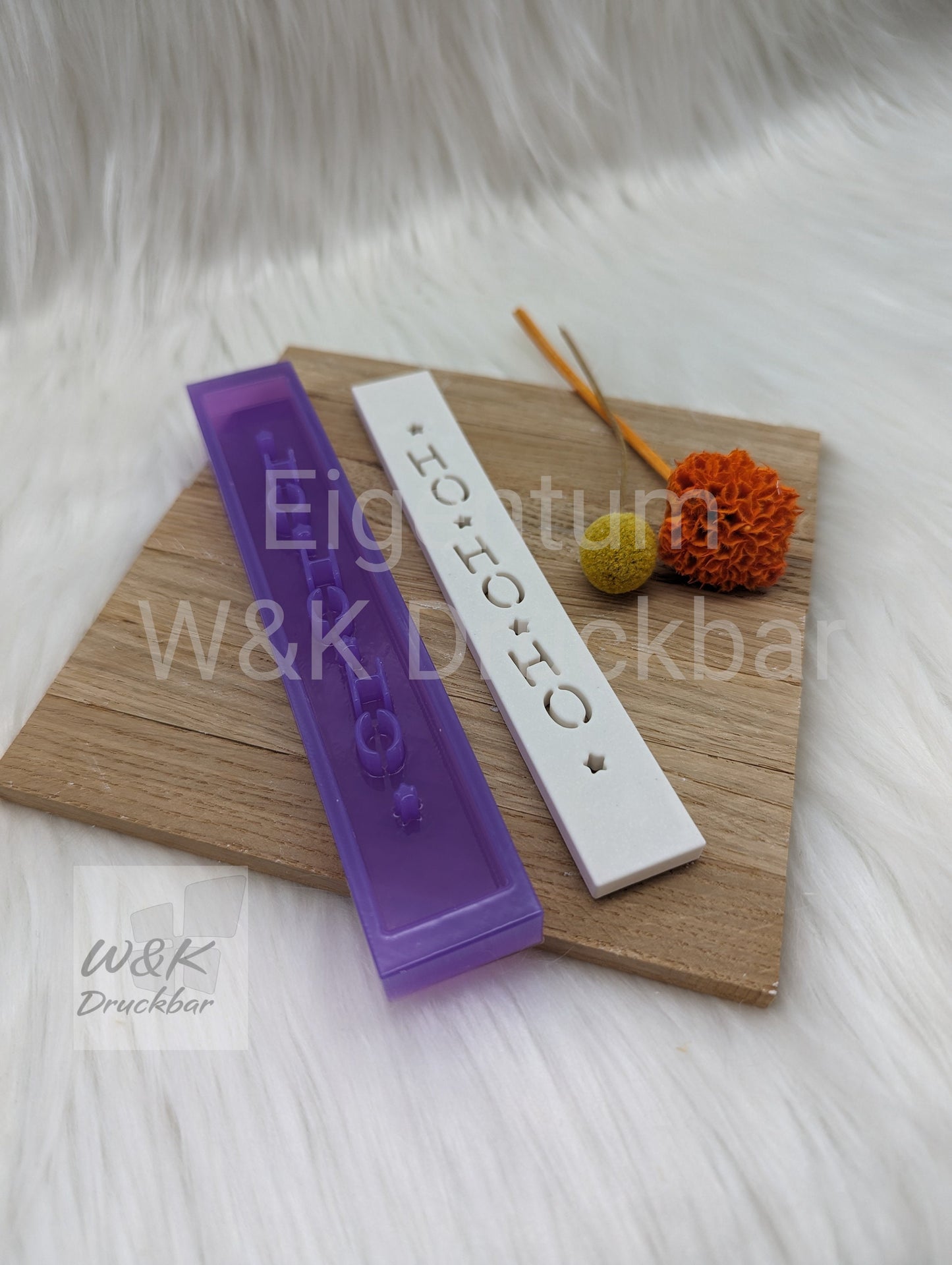 Klötzchen Gießform / HO HO HO Hochkant / Silikonform für Klötzchen / 160x22x8 mm / Silikon Klötzchen Gießform /Gießform Klötzchen