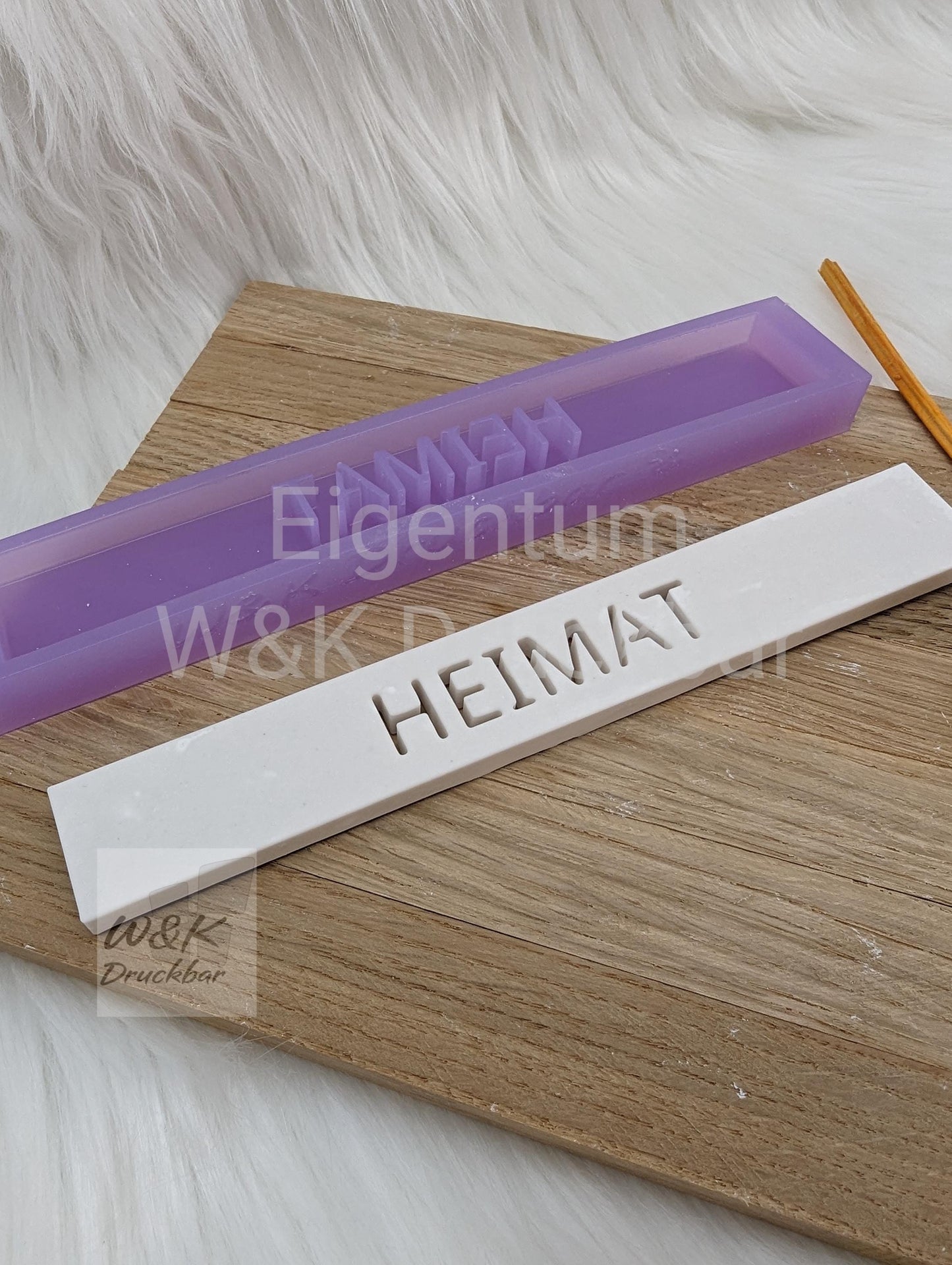 Klötzchen Gießform / HEIMAT/ Silikonform für Klötzchen / 160x22x8 mm / Silikon Klötzchen Gießform / Gießform Klötzchen