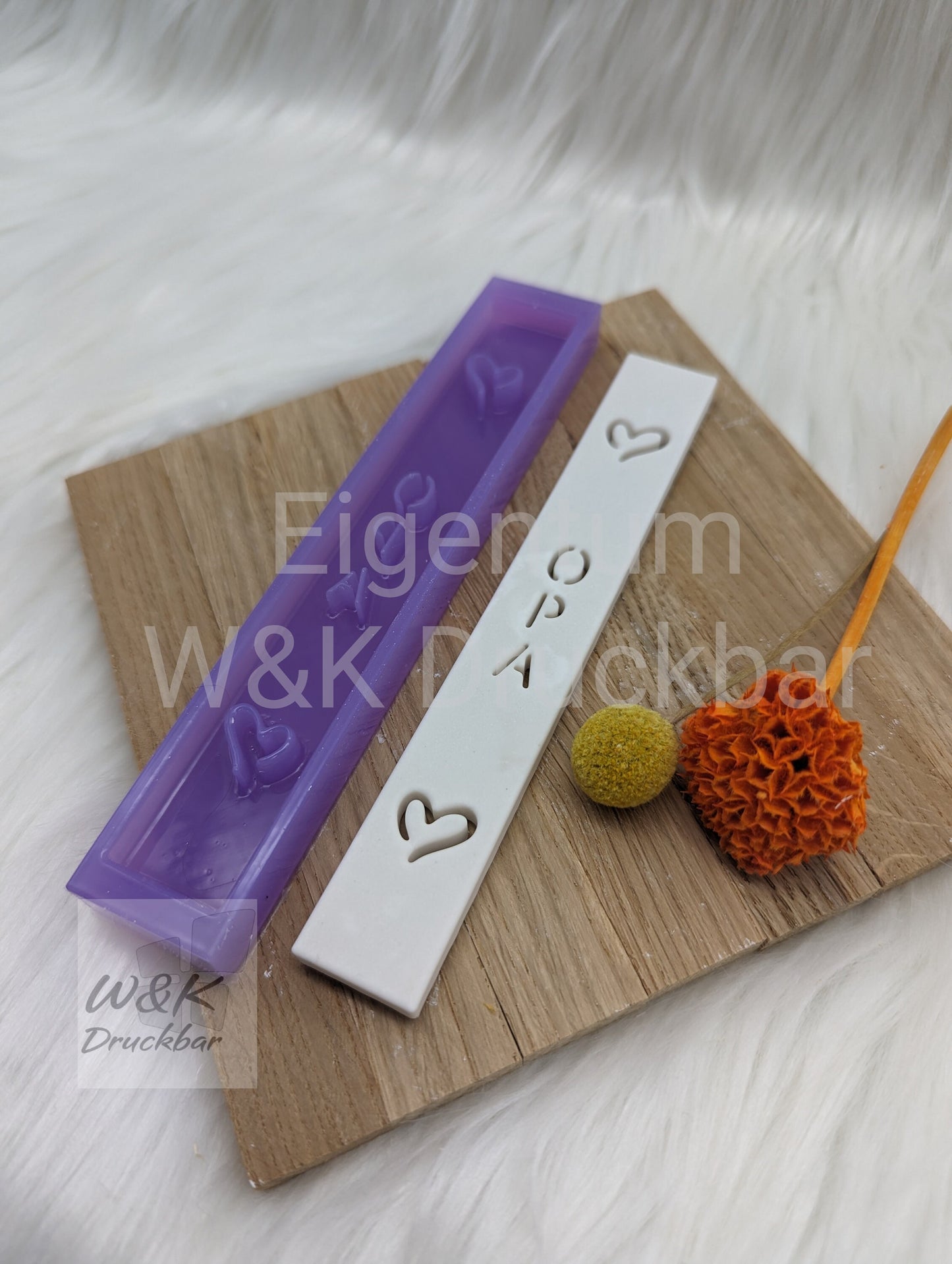 Klötzchen Gießform / OPA Hochkant / Silikonform für Klötzchen / 160x22x8 mm / Silikon Klötzchen Gießform /Gießform Klötzchen