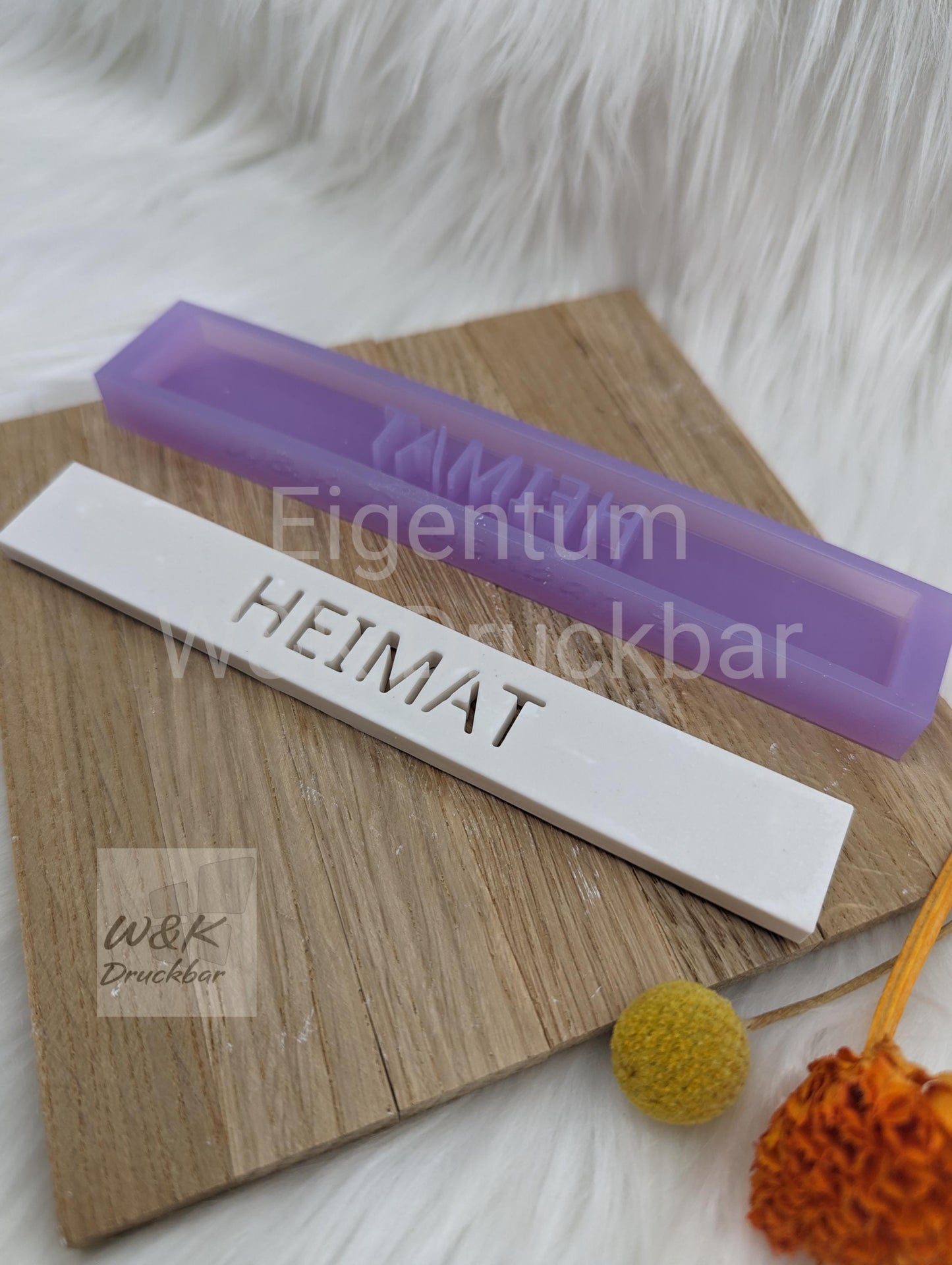 Klötzchen Gießform / HEIMAT/ Silikonform für Klötzchen / 160x22x8 mm / Silikon Klötzchen Gießform / Gießform Klötzchen