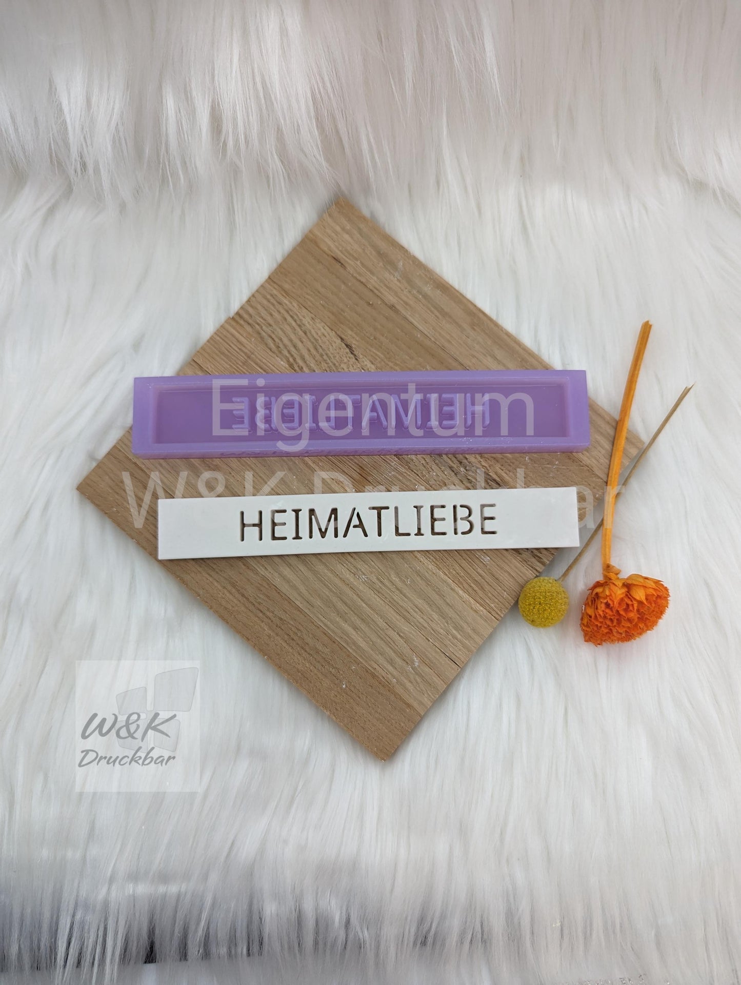 Klötzchen Gießform / HEIMATLIEBE / Silikonform für Klötzchen / 160x22x8 mm / Silikon Klötzchen Gießform / Gießform Klötzchen
