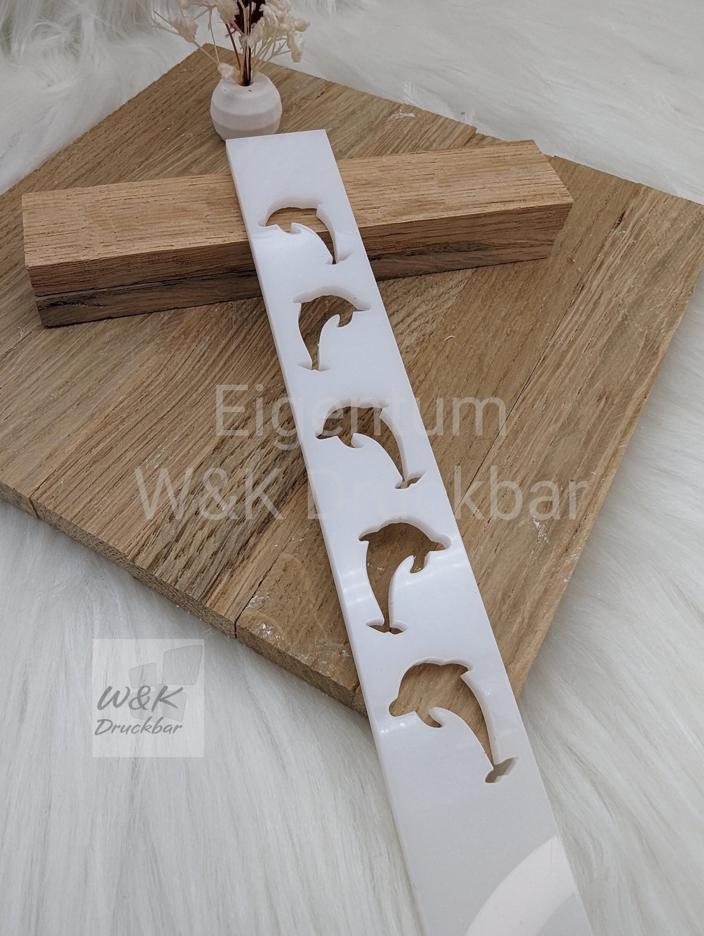 Acrylklötzchen Delphin Hochkant 160x22*mm / 3mm