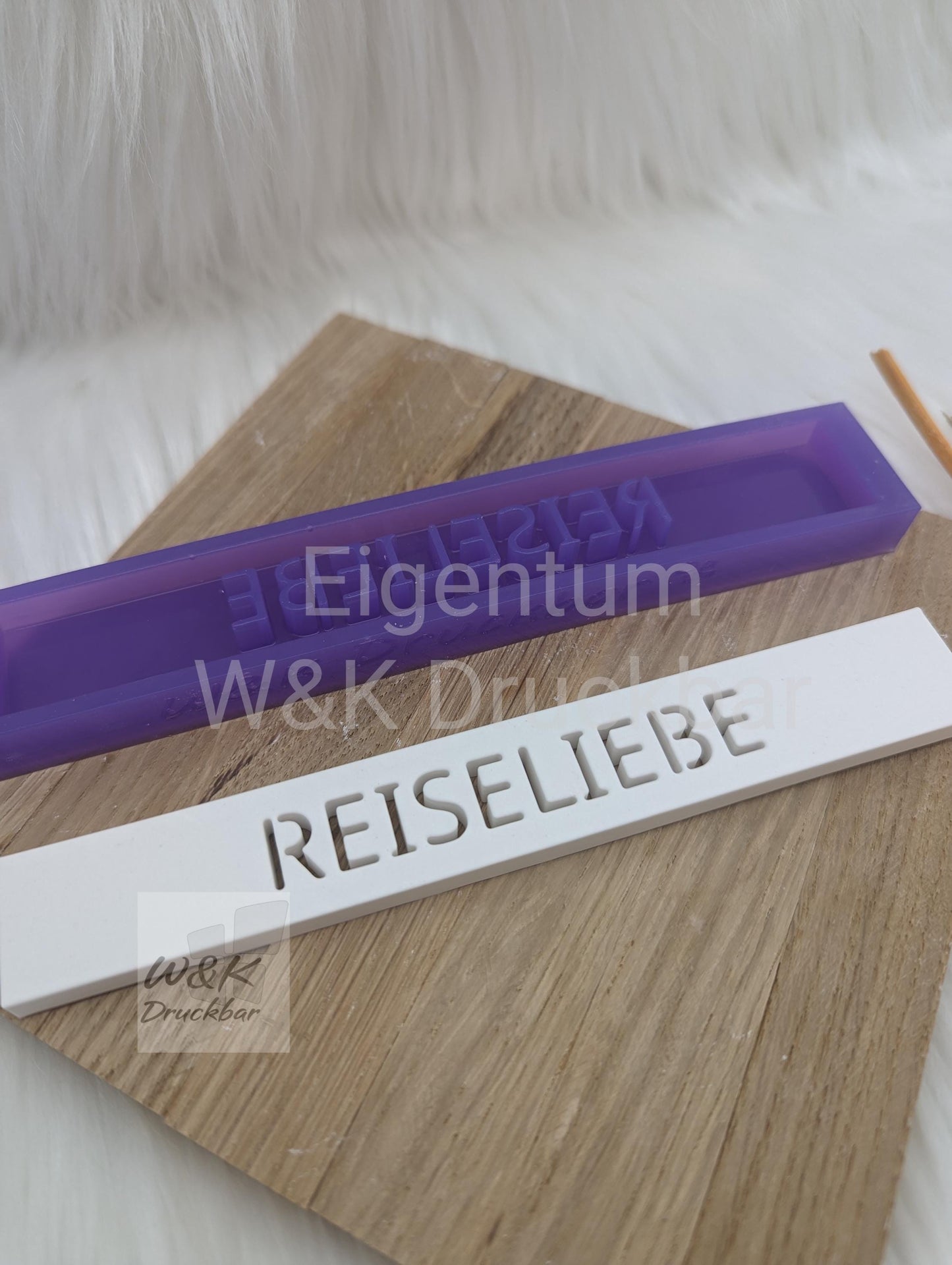 Klötzchen Gießform / REISELIEBE / Silikonform für Klötzchen / 160x22x8 mm / Silikon Klötzchen Gießform / Gießform Klötzchen