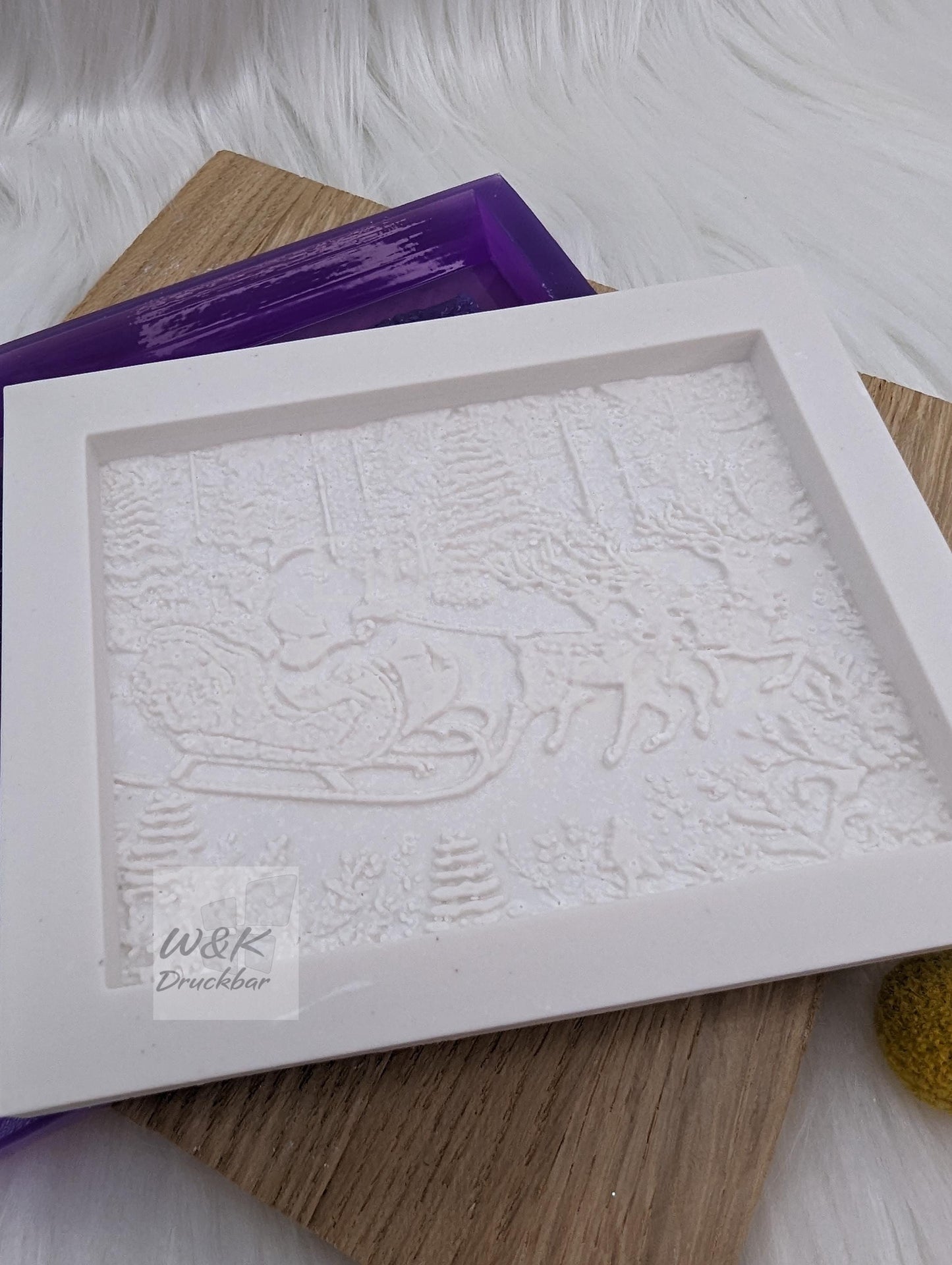 Silikonform für Lichthäuschen Lithophane Weihnachtsschlitten / Next Level Seitenwand Lithophane / Standarthaus / Raysin / Silikonform