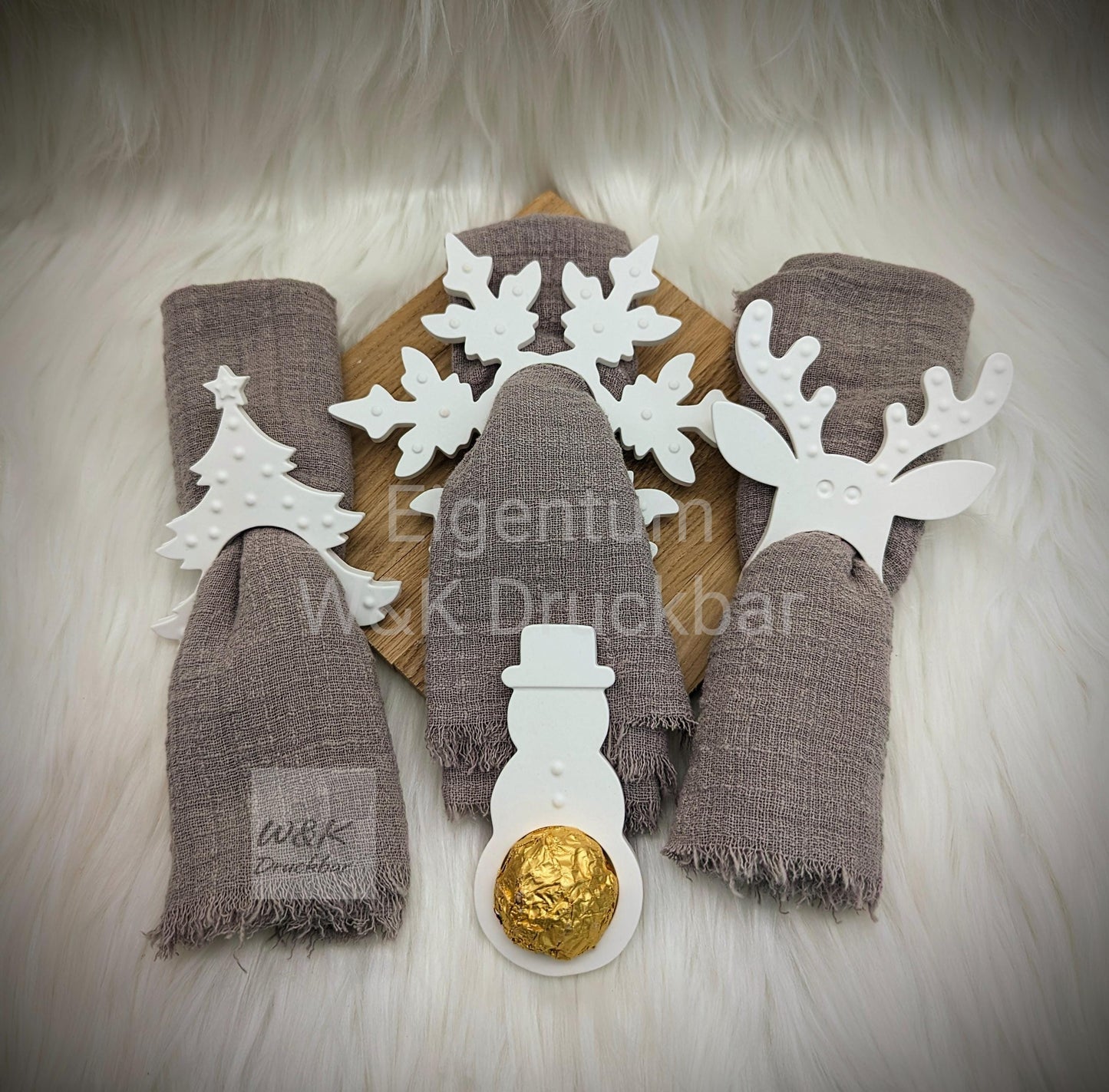 Silikonform Schneemann als Schokokugel-Display / Serviettenring / Serviettenhalter / Weihnachten / Raysin