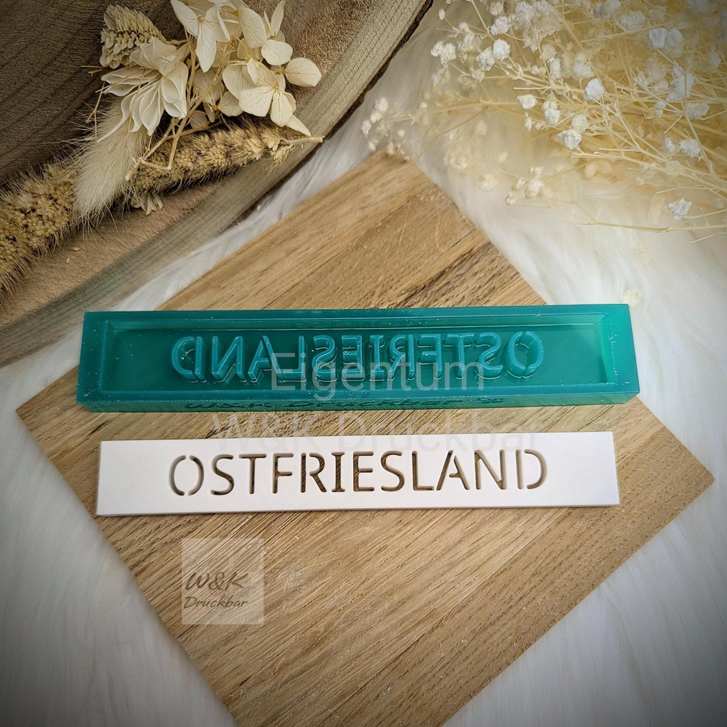 Klötzchen Gießform / OSTFRIESLAND / Silikonform für Klötzchen /160x22x8 mm / Silikon Klötzchen Gießform /Gießform Klötzchen