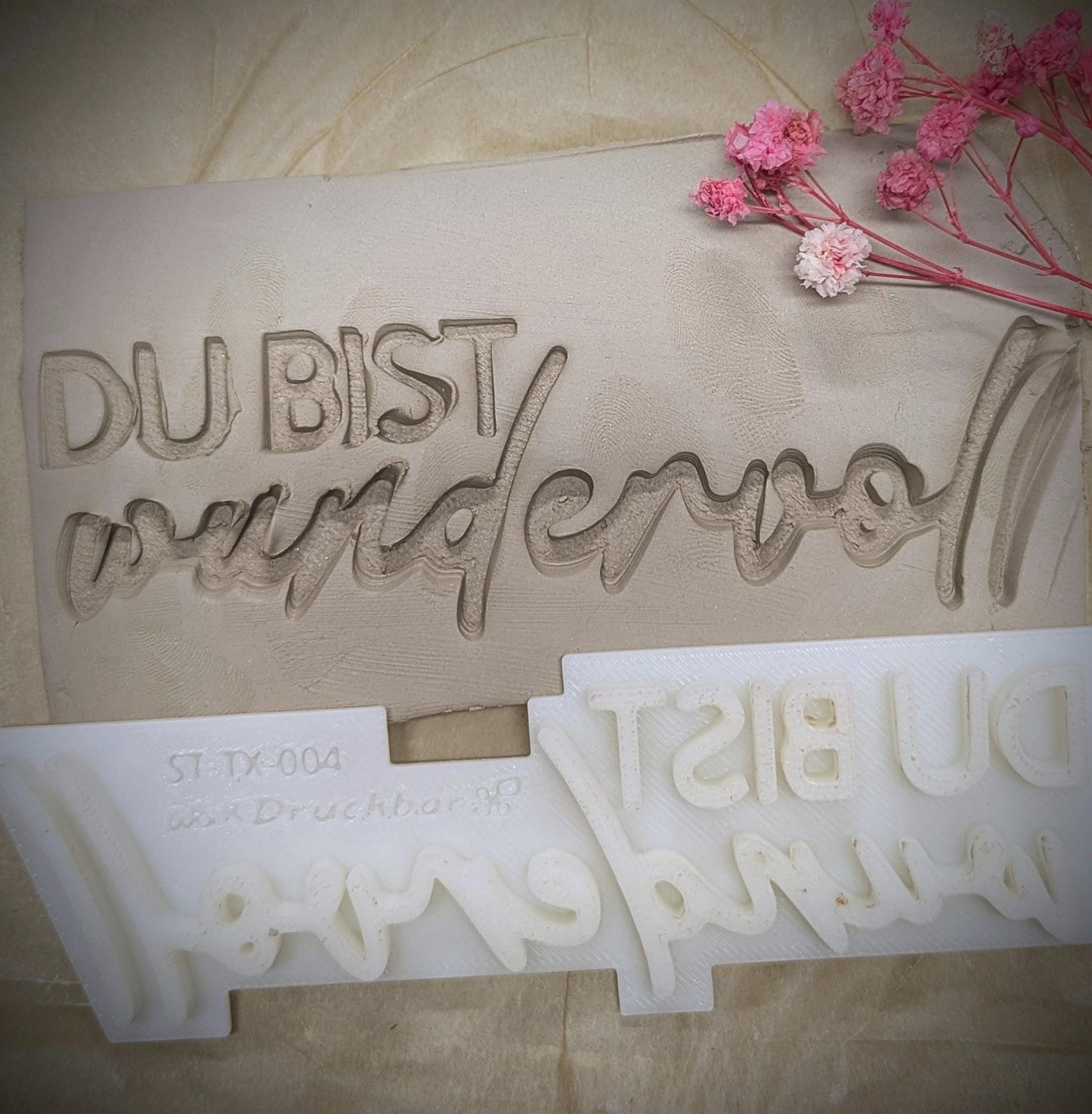 Keramikstempel / Du bist wundervoll / Tonstempel / Töpferstempel