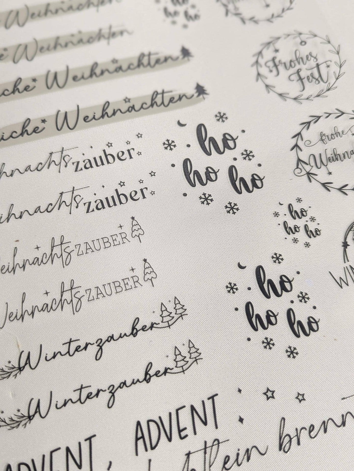 RubOn Sticker / Weihnachten Sprüche / A4 Bogen / Randlos /Abreibebilder / DIY Sticker für z.B. Glas Holz