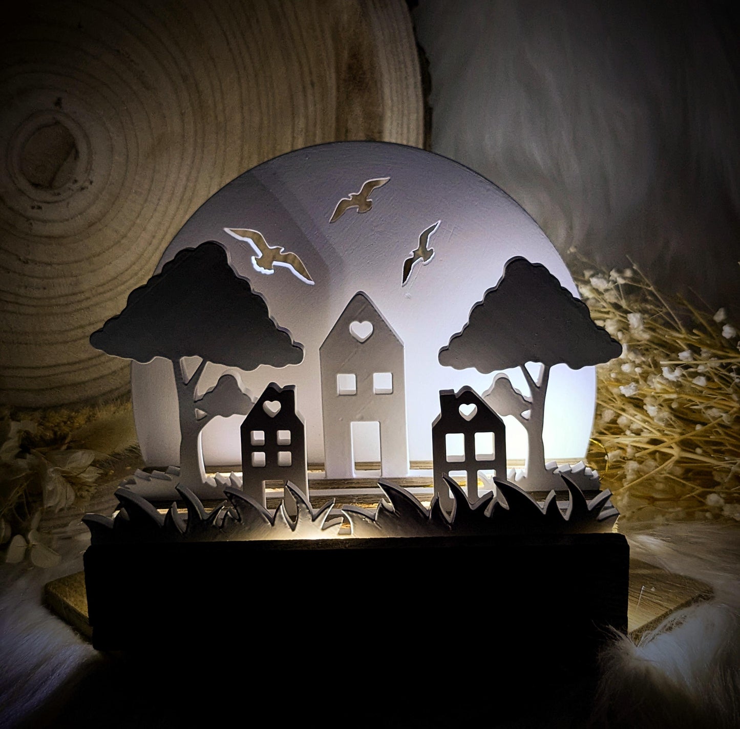 Silikonform Schwibbogen / Landschaft / Häuser / Bäume / Möwen / Silikonform / Raysin