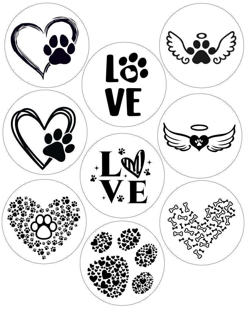 RubOn Sticker / Pfote / A5 Bogen / Randlos / Abreibebilder / DIY Sticker für z.B. Glas Holz