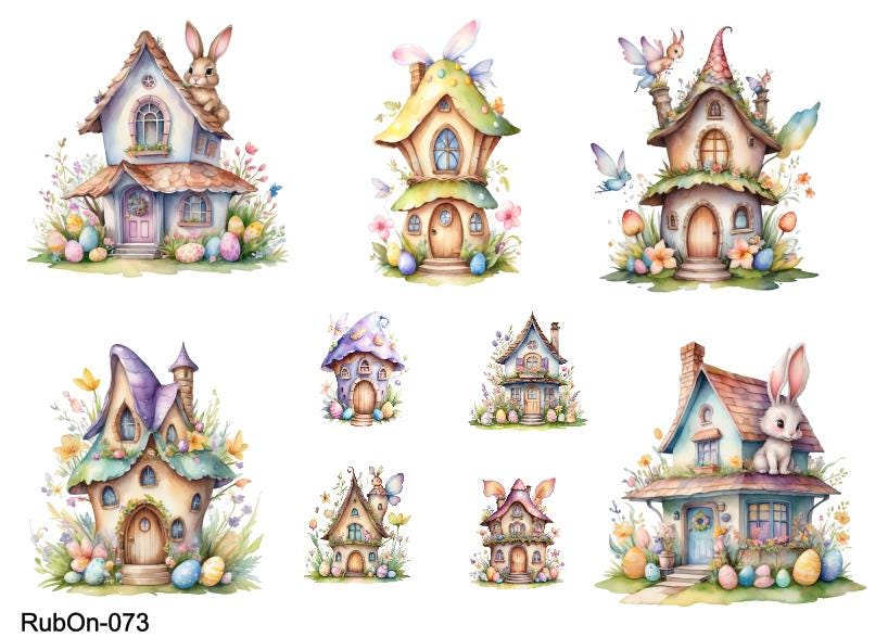 RubOn Sticker / Ostern #4 / A5 Bogen / Randlos / Abreibebilder / DIY Sticker für z.B. Glas Holz