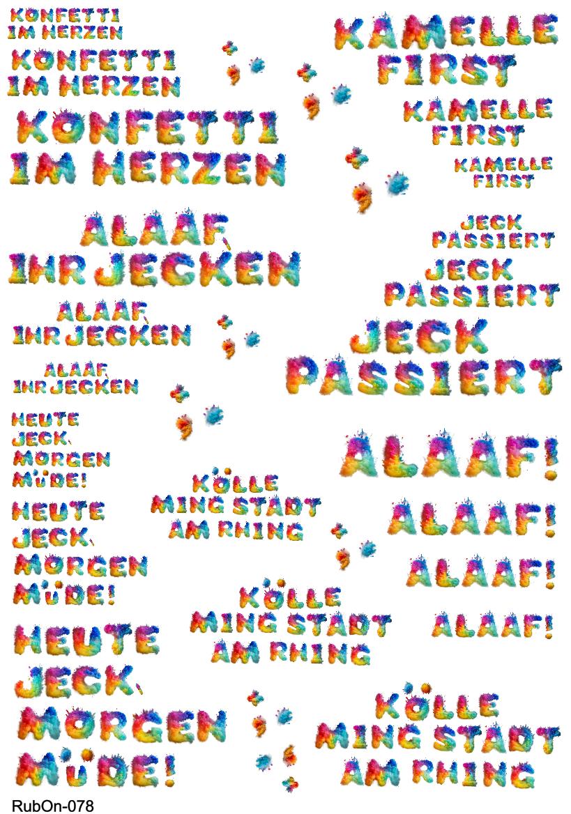 RubOn Sticker / Alaaf / A4 Bogen / Randlos /Abreibebilder / DIY Sticker für z.B. Glas Holz