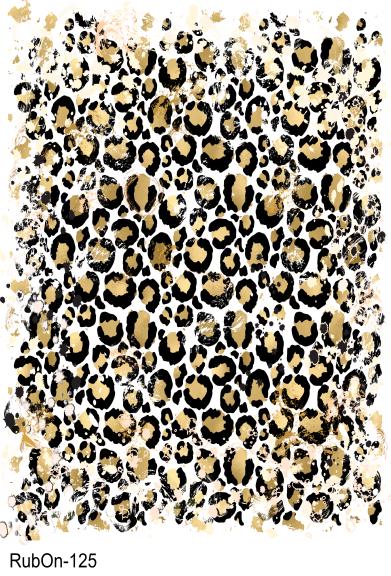 RubOn Sticker / Leo-Print Natur / A6 Bogen / Randlos /Abreibebilder / DIY Sticker für z.B. Glas Holz