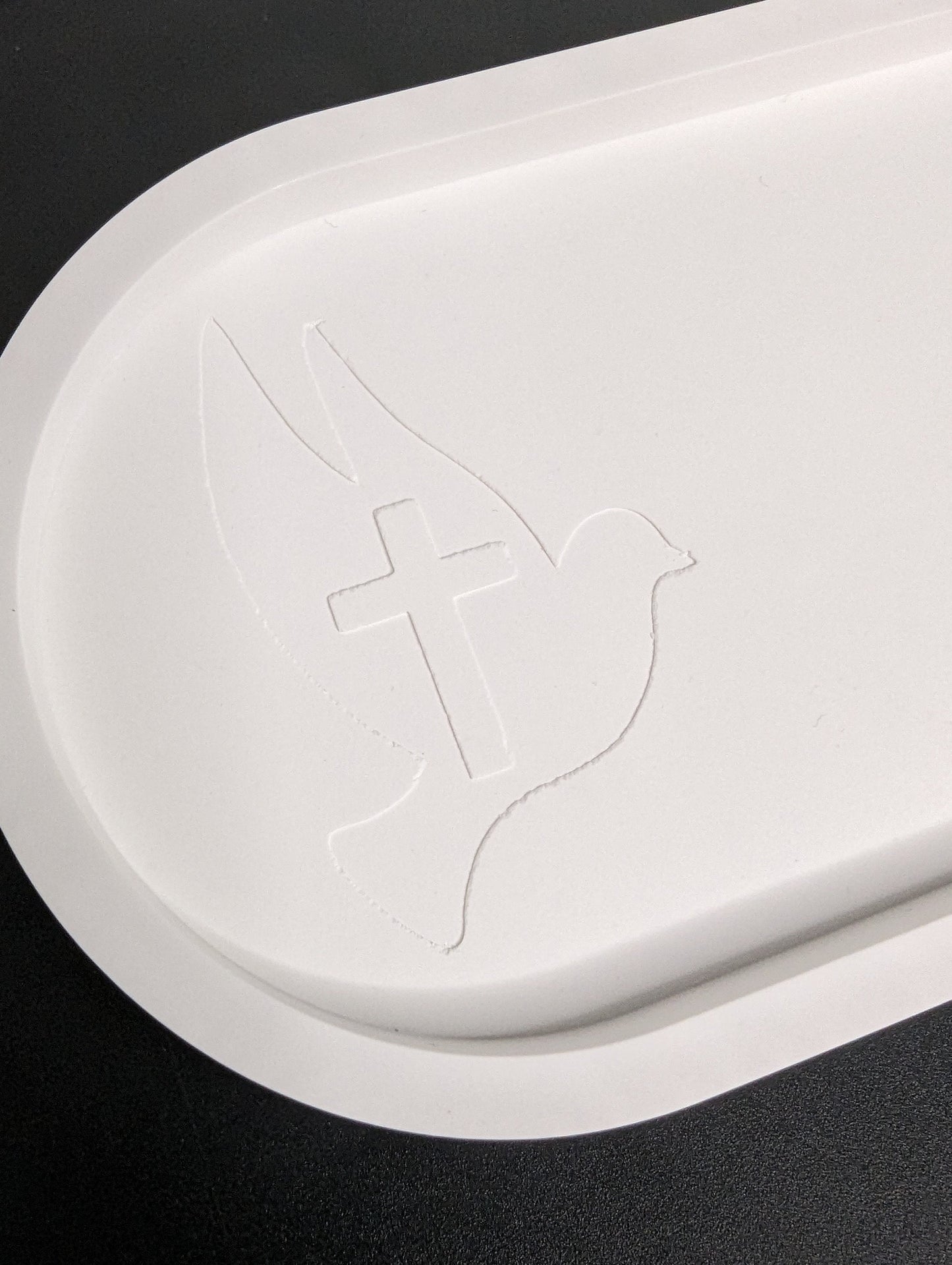 Schablonen / Einlegefolien Taube und Kreuz für Silikonform 0,2mm / Prägungsfolien für Silikonformen 200 Mikron / Raysin