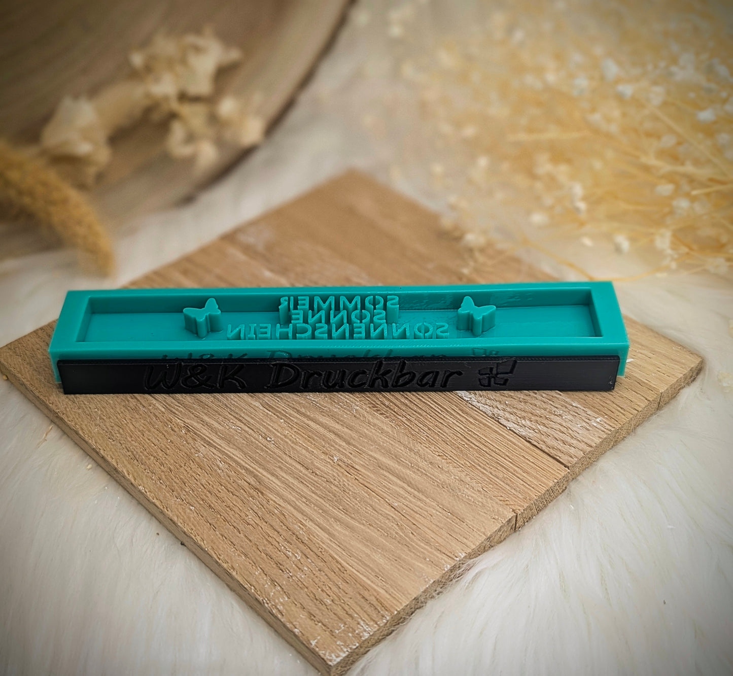 Klötzchen Gießform / Liebe / Holzoptik