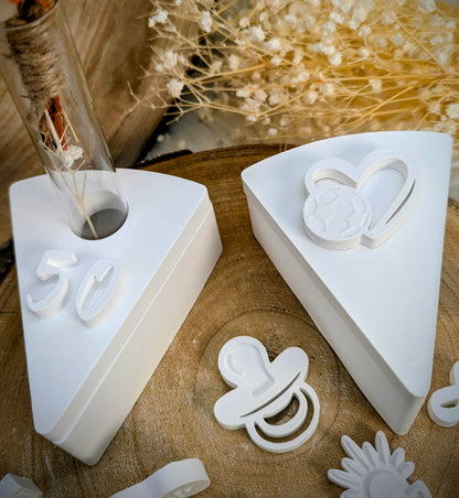 Silikonform Tortenstück / mit Fach / Geschenkverpackung