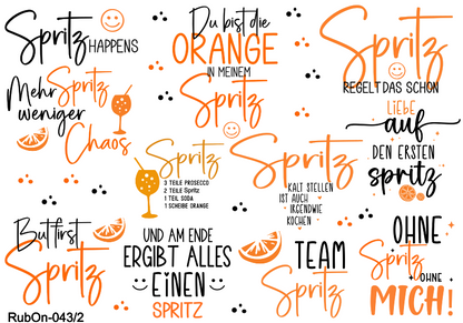 RubOn Sticker / Orange Spritz / A5 Bogen / Randlos