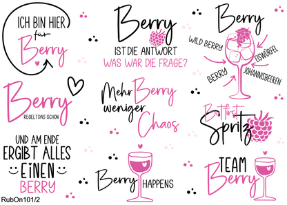 RubOn Sticker / Berry / A5 Bogen / Randlos