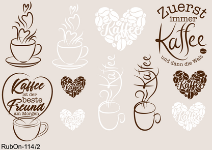 RubOn Sticker / Kaffee / A5 Bogen / Randlos