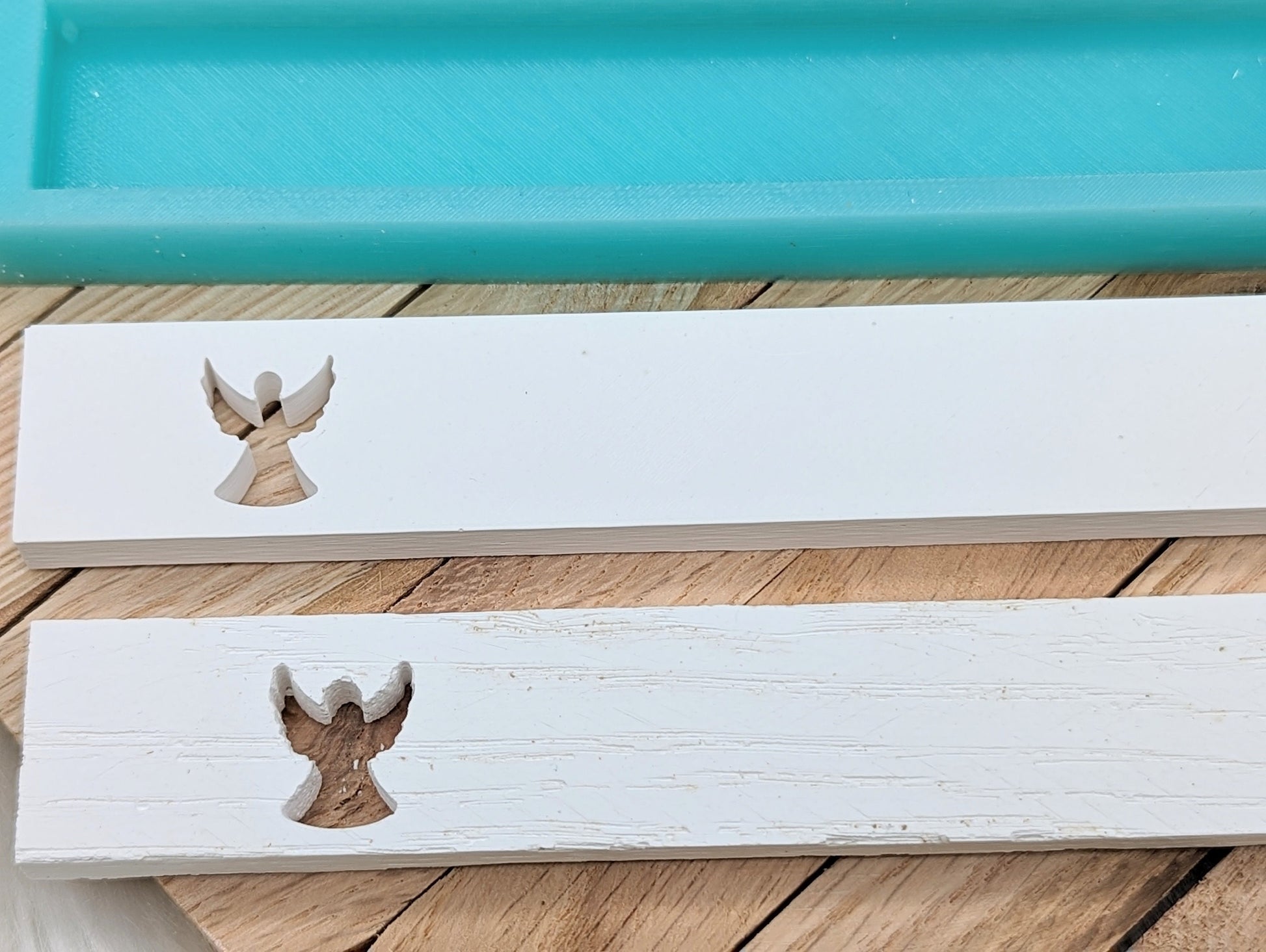 Klötzchen Gießform / Engel / Silikonform für Klötzchen /160x22x8 mm / Silikon Klötzchen Gießform / Gießform Klötzchen
