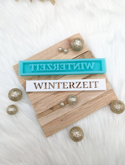 Klötzchen Gießform / WINTERZEIT / Silikonform für Klötzchen /160x22x8 mm / Silikon Klötzchen Gießform / Gießform Klötzchen