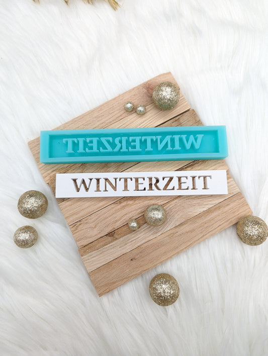 Klötzchen Gießform / WINTERZEIT / Silikonform für Klötzchen /160x22x8 mm / Silikon Klötzchen Gießform / Gießform Klötzchen