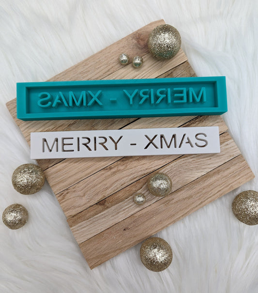 Klötzchen Gießform / MERRY-XMAS / Silikonform für Klötzchen /160x22x8 mm / Silikon Klötzchen Gießform / Gießform Klötzchen