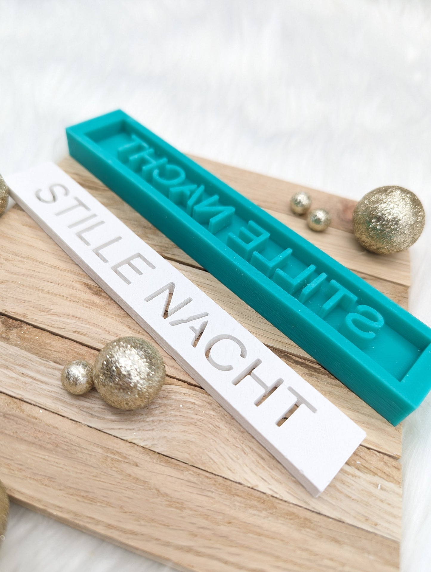 Klötzchen Gießform / STILLE NACHT/ Silikonform für Klötzchen /160x22x8 mm / Silikon Klötzchen Gießform /Gießform Klötzchen