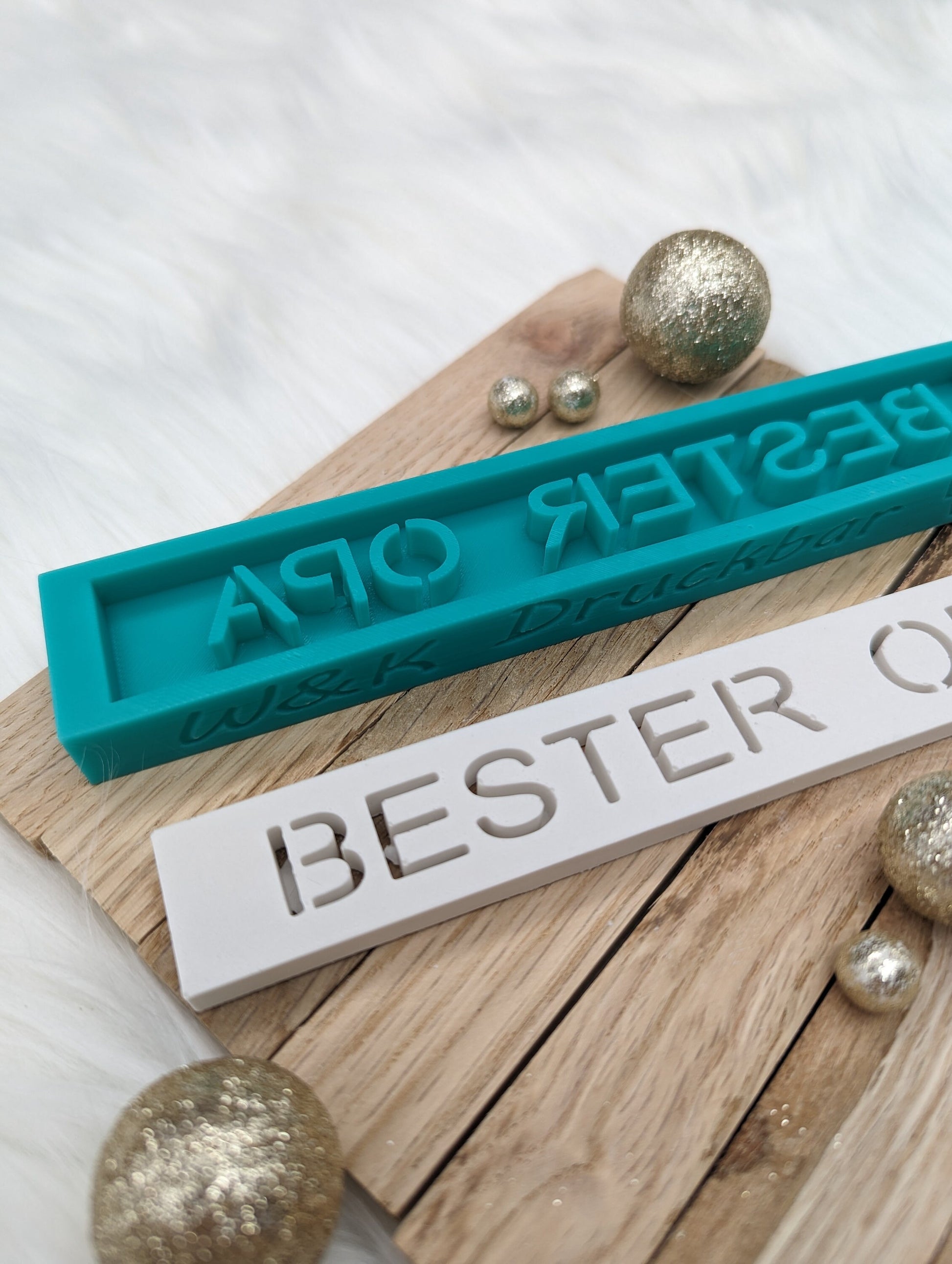 Klötzchen Gießform / BESTER OPA / Silikonform für Klötzchen / 160x22x8 mm / Silikon Klötzchen Gießform /Gießform Klötzchen