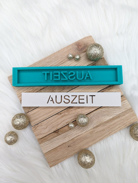 Klötzchen Gießform / AUSZEIT / Silikonform für Klötzchen / 160x22x8 mm / Silikon Klötzchen Gießform /Gießform Klötzchen