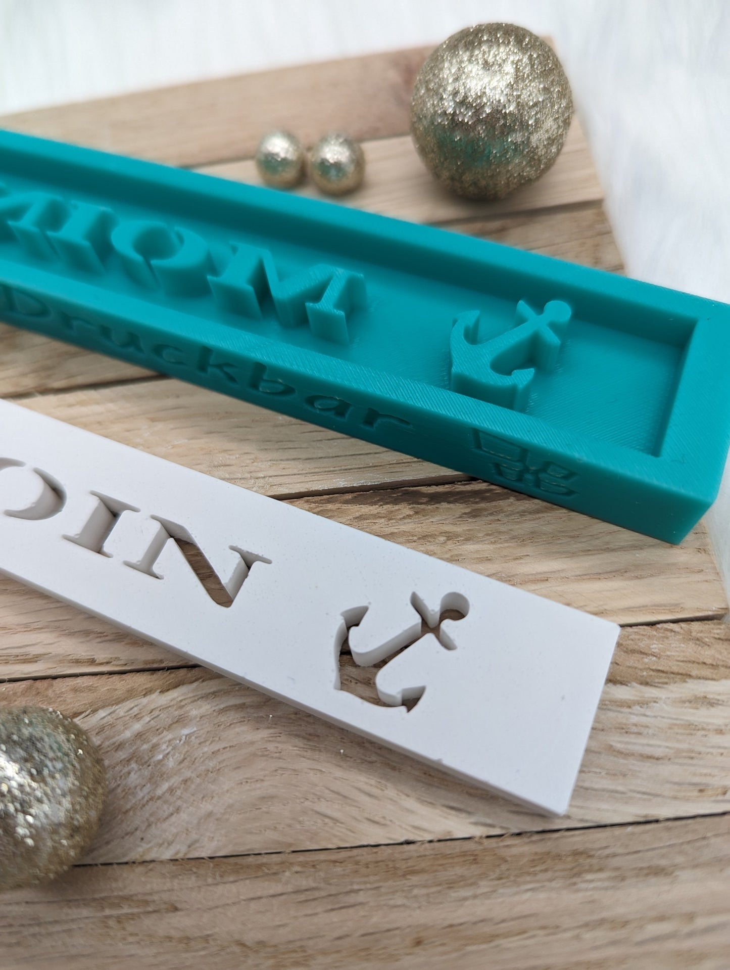 Klötzchen Gießform / Anker MOIN / Silikonform für Klötzchen /160x22x8 mm / Silikon Klötzchen Gießform /Gießform Klötzchen