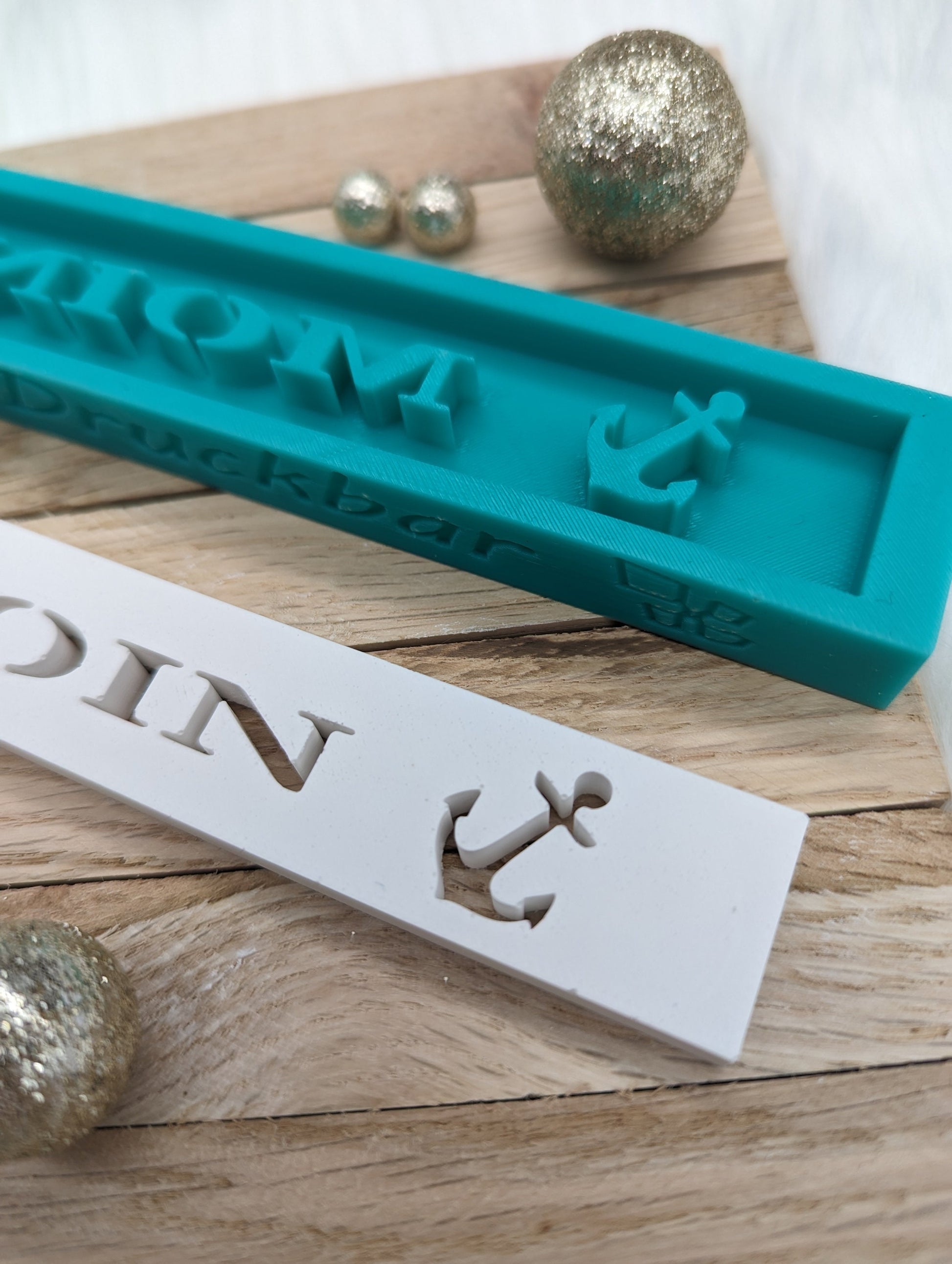 Klötzchen Gießform / Anker MOIN / Silikonform für Klötzchen /160x22x8 mm / Silikon Klötzchen Gießform /Gießform Klötzchen