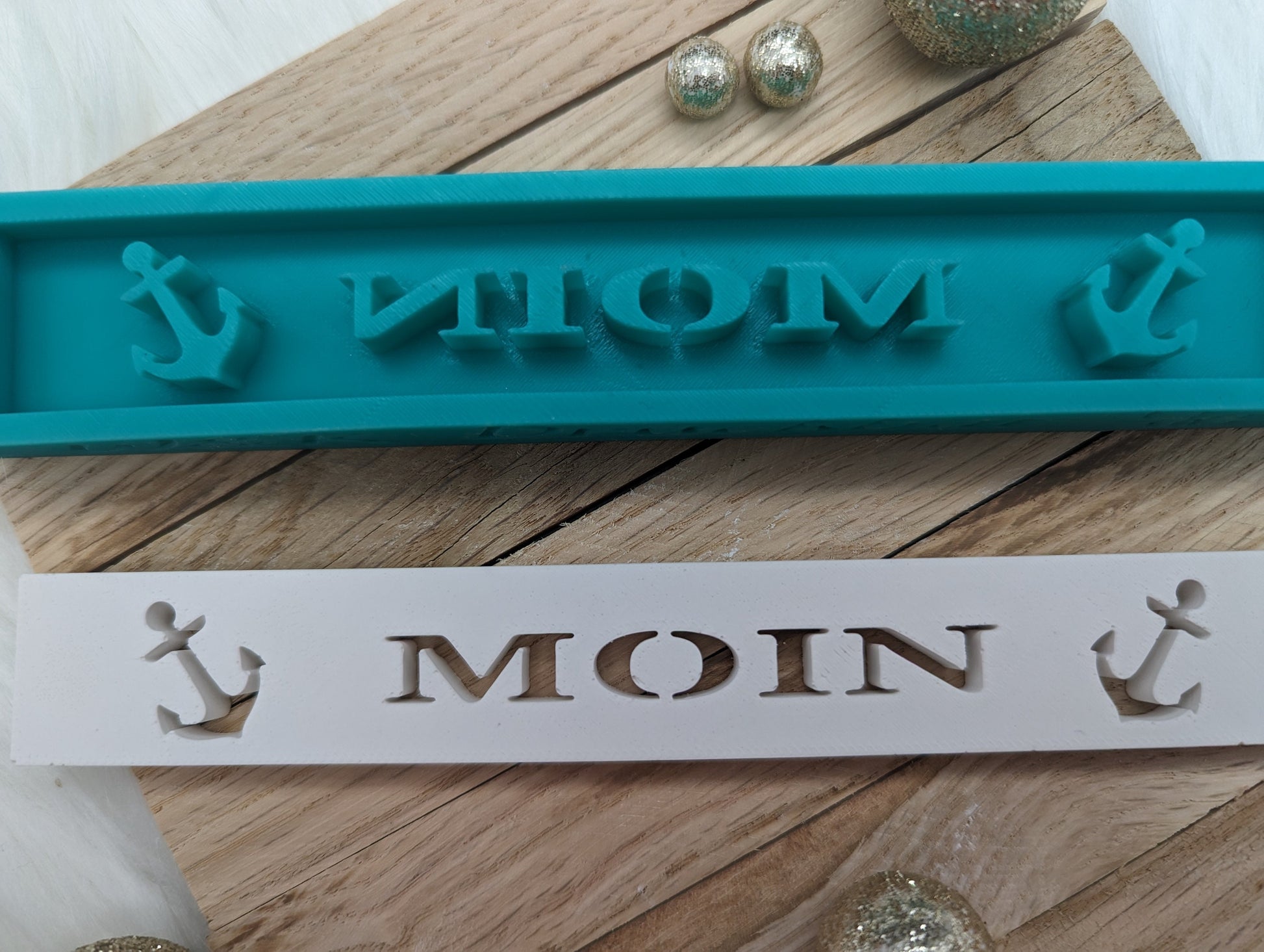 Klötzchen Gießform / Anker MOIN / Silikonform für Klötzchen /160x22x8 mm / Silikon Klötzchen Gießform /Gießform Klötzchen