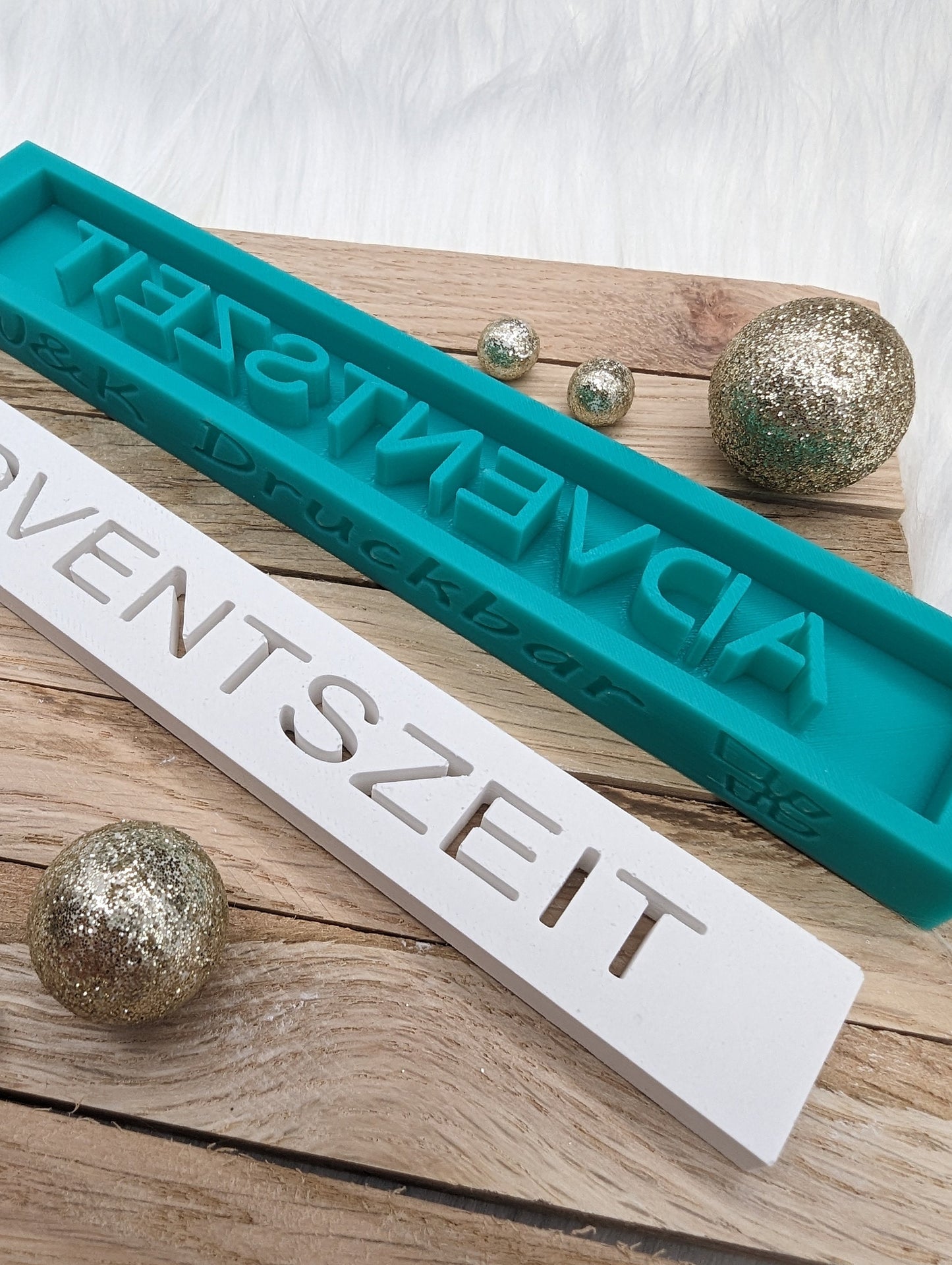 Klötzchen Gießform / ADVENTSZEIT / Silikonform für Klötzchen /160x22x8 mm / Silikon Klötzchen Gießform /Gießform Klötzchen