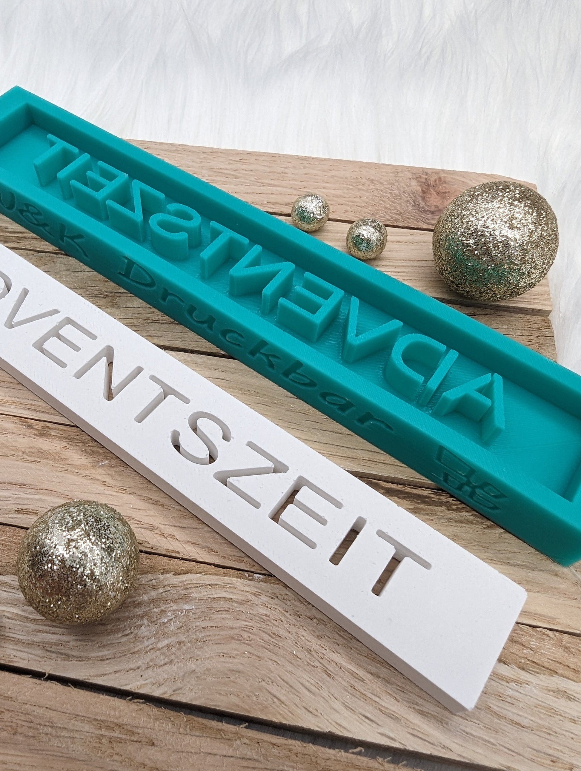 Klötzchen Gießform / ADVENTSZEIT / Silikonform für Klötzchen /160x22x8 mm / Silikon Klötzchen Gießform /Gießform Klötzchen