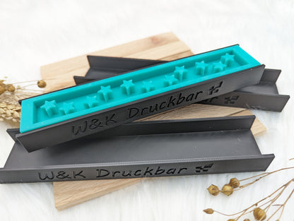 Klötzchen Gießform / KAMELLE FIRST / Silikonform für Klötzchen / 160x22x8 mm / Silikon Klötzchen Gießform /Gießform Klötzchen