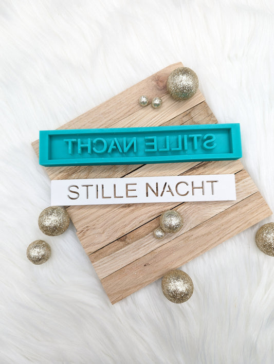 Klötzchen Gießform / STILLE NACHT/ Silikonform für Klötzchen /160x22x8 mm / Silikon Klötzchen Gießform /Gießform Klötzchen