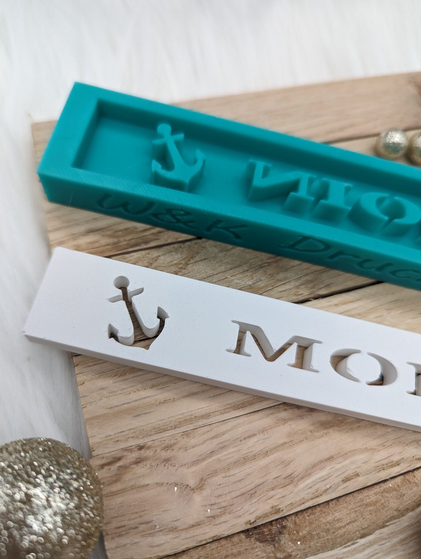Klötzchen Gießform / Anker MOIN / Silikonform für Klötzchen /160x22x8 mm / Silikon Klötzchen Gießform /Gießform Klötzchen